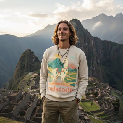 Sudadera Llama Peruana, Suéter Andino de Alpaca