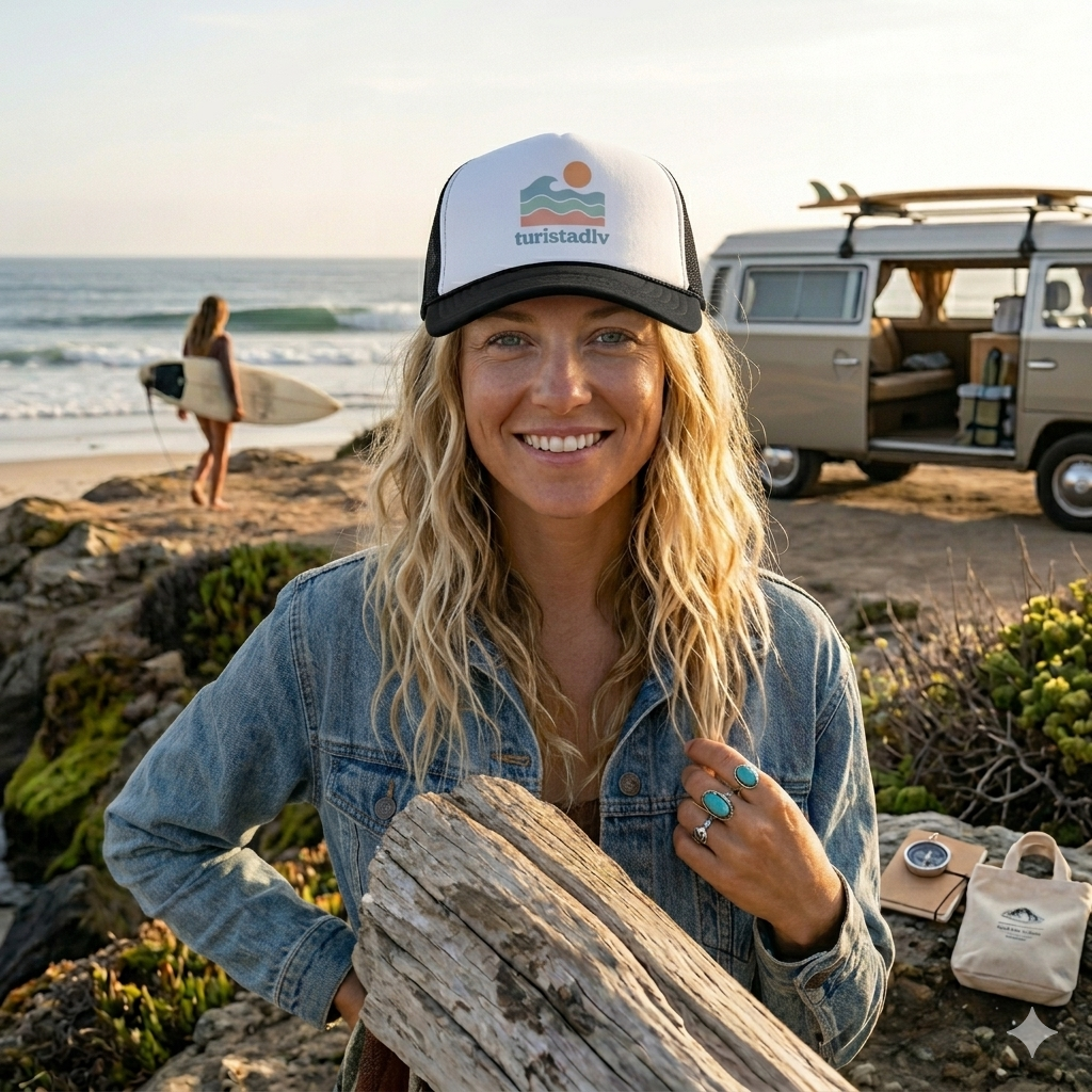 Gorra retro de olas, gorra de surfista, regalos de surf,  diseño de playero, regalo de vacaciones