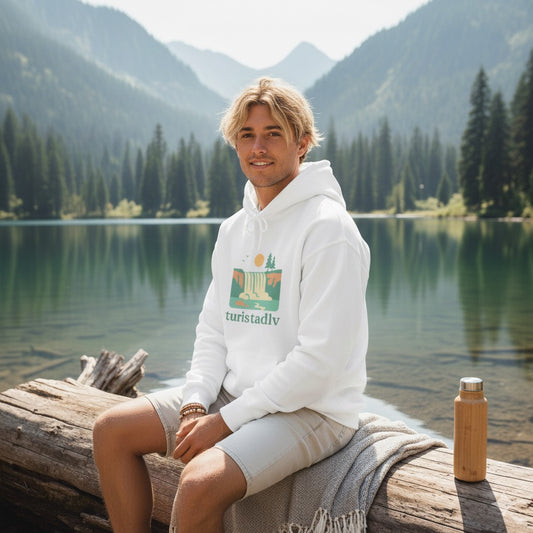 Sudadera con capucha Cascada Nature, Sudadera para amantes del aire libre, diseño de cascada de montaña, ropa de exterior, regalo de viaje