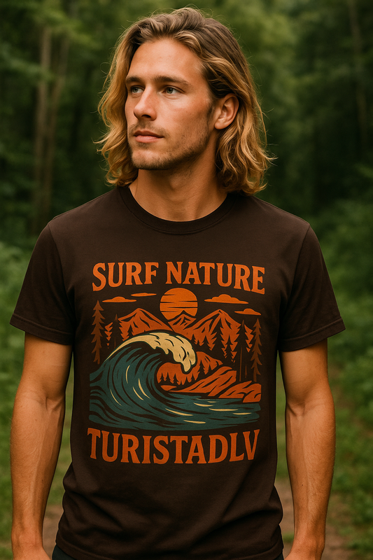 Camiseta de Surf y Naturaleza, camiseta para días de playa, vibraciones de verano, aventuras al aire libre, ecológica, regalo de surfista