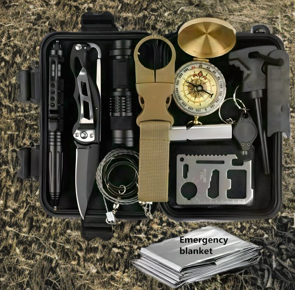 Emergency Survival Kit, Camping Hiking, Set Box