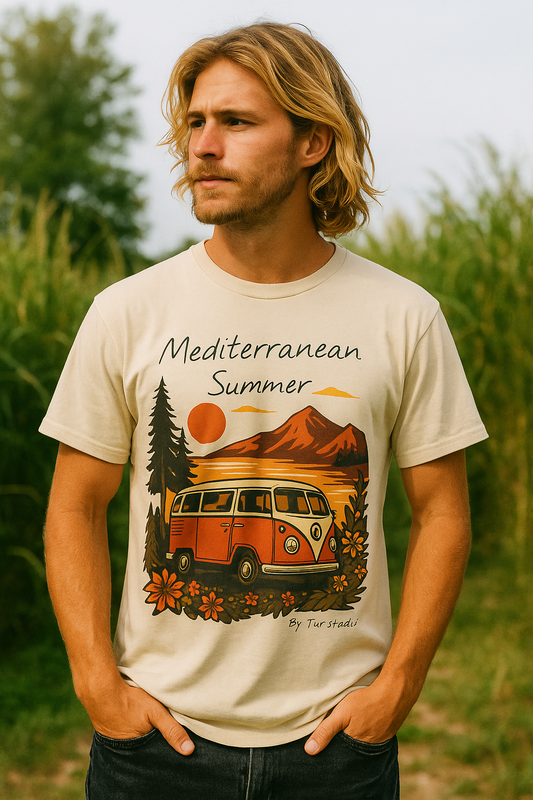 Camiseta de verano mediterráneo, camiseta de naturaleza, regalo de camping, camiseta de aventura, camisa amante al aire libre, top viajero