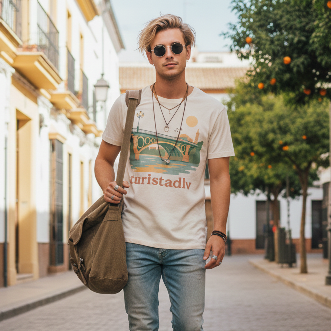 Camiseta Sevilla Triana | Recuerdo Andalucía | Regalo Viaje España | Puente Triana Turismo