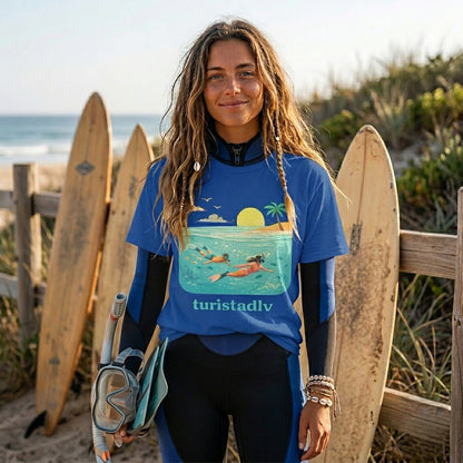 Camiseta snorkel verano, Camiseta de pareja unisex de playa y mar, estilo tropical aventurero, camiseta de surf y océano, regalo buceadores