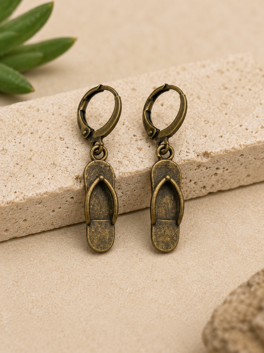 Pendientes de chancla, ARIZONA ROAD. sandalia, aro, aritos, chancla, pendientes veraniegos, pendientes surferos, playa, sol, joyas de verano
