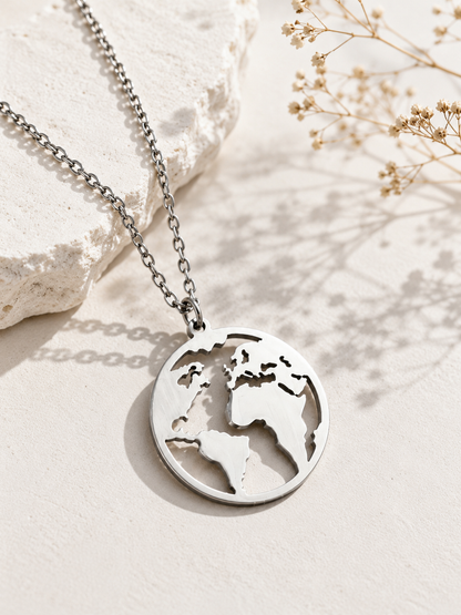 World pendant, WORLD necklace, Traveler necklace, Traveler gift, World map, Globe, Travel gift, Nomad, Travel jewelry