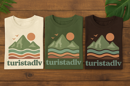 Camiseta de paisaje, Camiseta de verano, regalo perfecto para los amantes del océano, ropa de vacaciones, camiseta de olas, sol y montaña