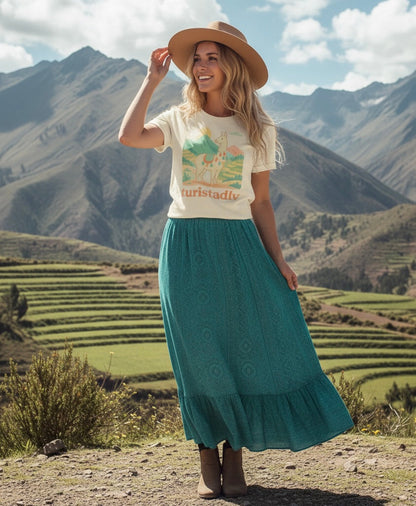 Camiseta Retro de Llama y Alpaca, Diseño de Perú