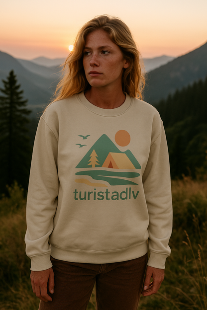Sudadera unisex de cuello redondo inspirada en la naturaleza, Ambientes acogedores al aire libre, ropa casual, ropa de senderismo, regalo para aventureros