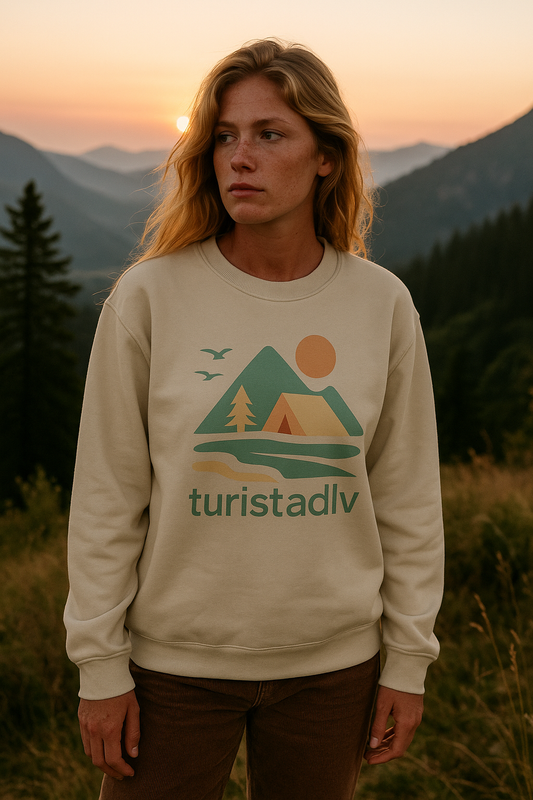 Sudadera unisex de cuello redondo inspirada en la naturaleza, Ambientes acogedores al aire libre, ropa casual, ropa de senderismo, regalo para aventureros