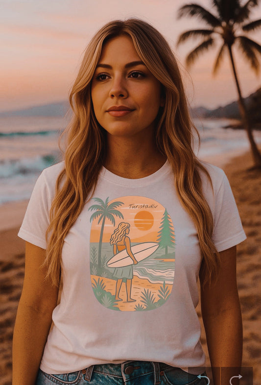 Camiseta de verano mediterránea, camisa de vacaciones, camiseta de estilo bohemio, top con temática de viajes, para amantes de la naturaleza