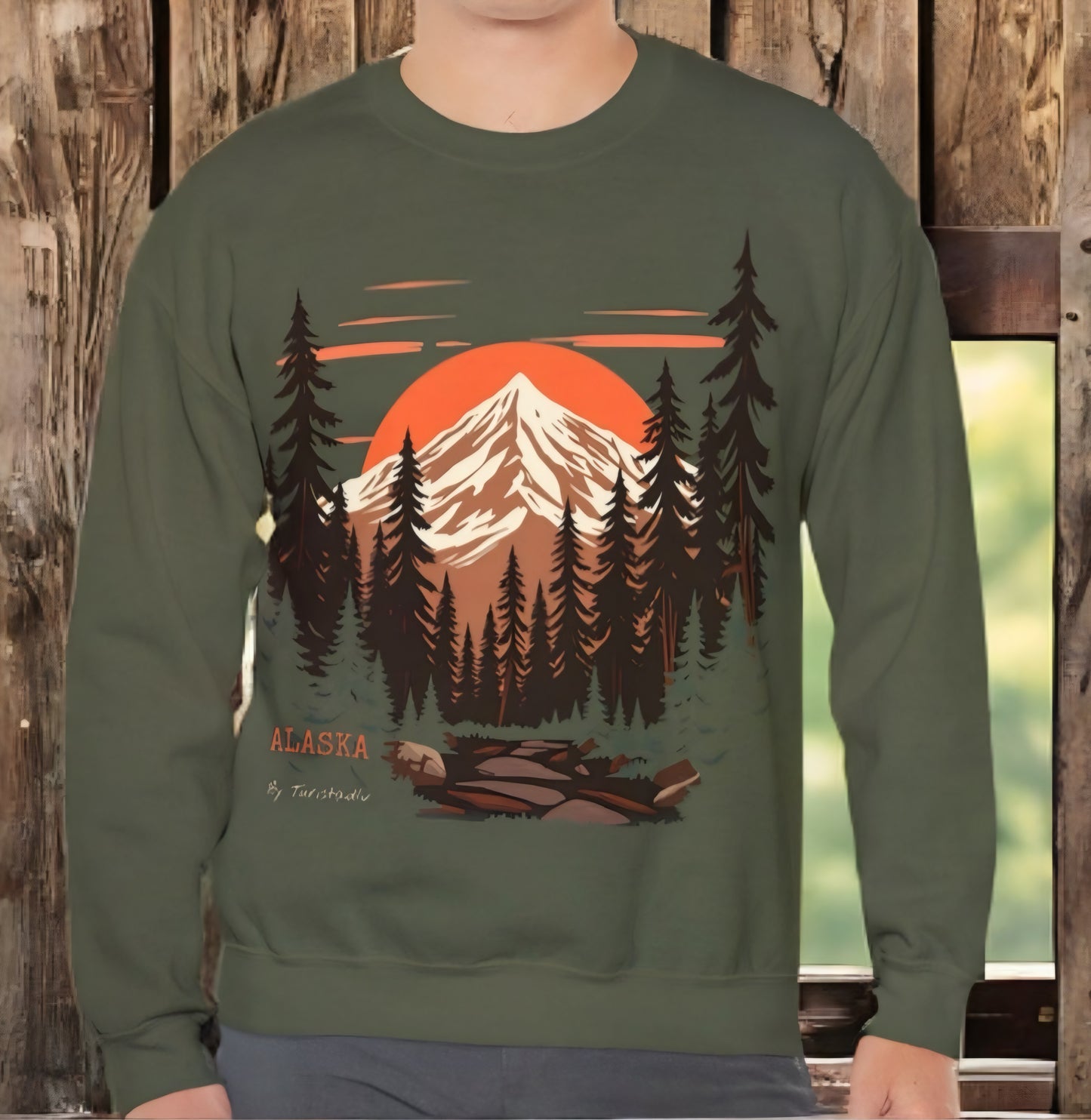 Sudadera de de Montaña, amanecer, atardecer, Alaska, sudadera de paisaje, sudadera de naturaleza, ropa de aventura, al aire libre