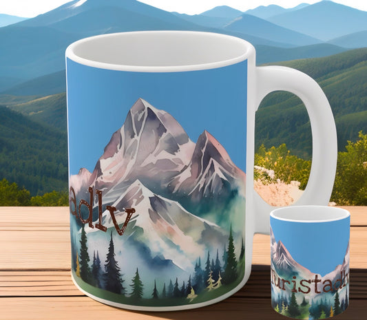 Taza de viajero, regalo de bosque, regalo viajero, taza de viaje, taza de acampada, taza de excursionista, taza de aventurero.