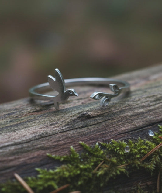 Anillo de colibrí, joyas de colibrí, anillo de pájaro, anillo de naturaleza, Anillo de mujer, regalo para ella, regalo, colibrí, viaje, ave.