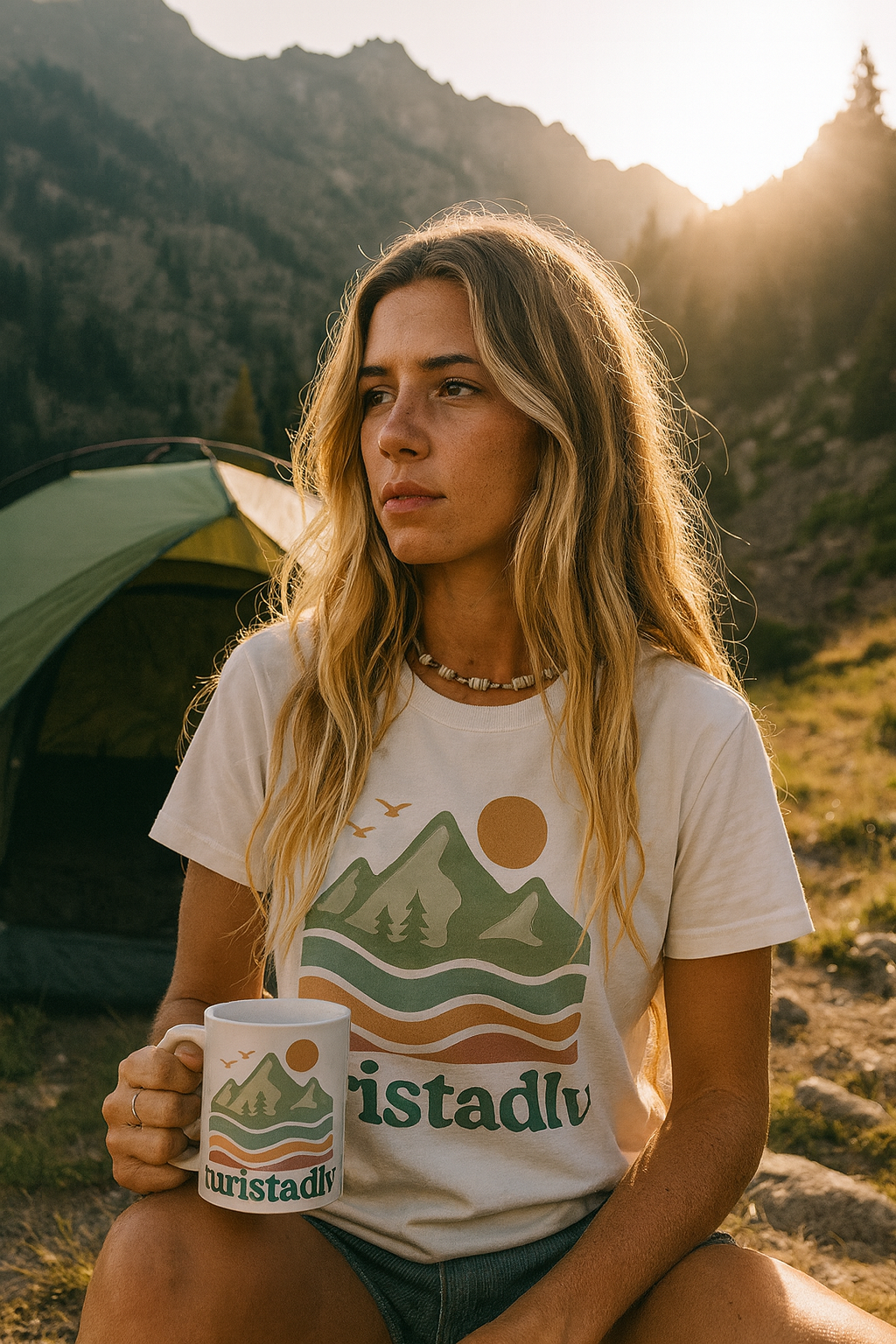 Taza de cerámica inspirada en la naturaleza para aventureros, perfecta para acampar, amantes del café, regalos, bebidas ecológicas, taza de citas inspiradoras