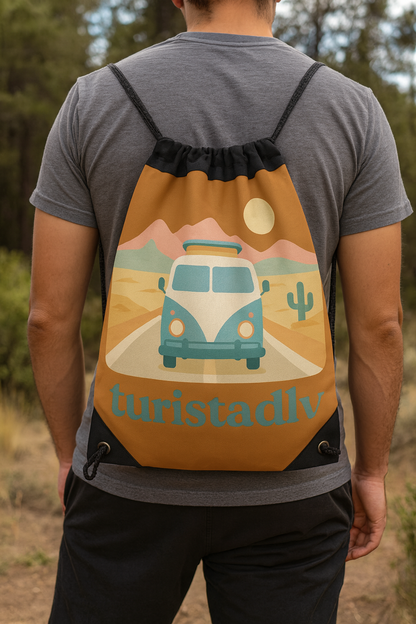 Bolsa con cordón retro, Camper, mochila de viaje en carretera, regalo de viaje, furgoneta