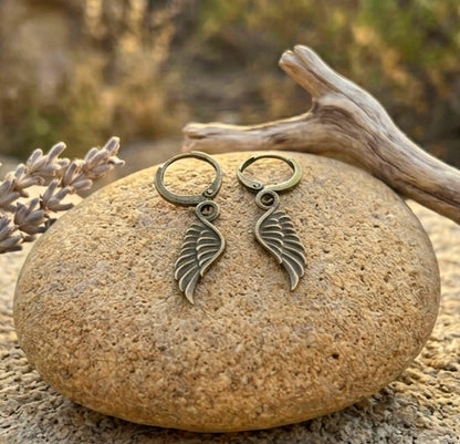 Pendientes Alas de Libertad Vintage, Pendientes Inspirados en la Naturaleza y el Espíritu Aventurero, pendientes de aro.