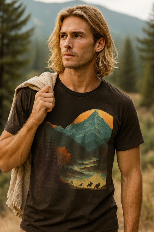 Camisa de Montaña, camiseta de amanecer, camiseta de naturaleza, camisa de bosque, regalo ambiental