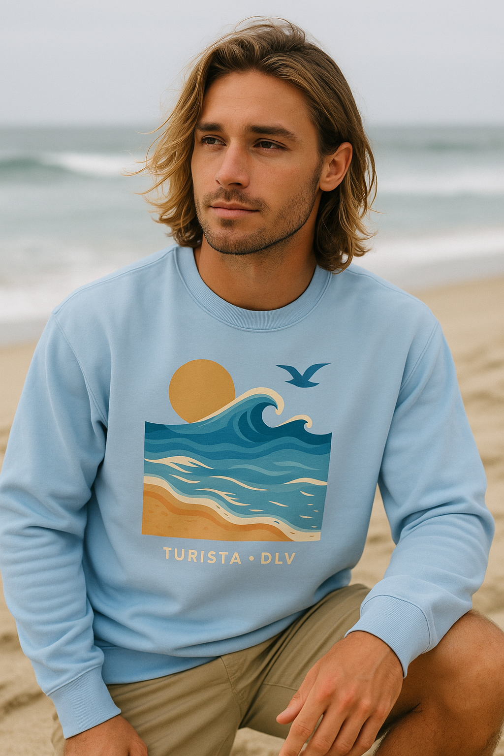 Sudadera  Beach Vibes, suéter Ocean Sunset, regalo para los amantes del surf, ropa casual cómoda, perfecta para el verano, viaje a la playa