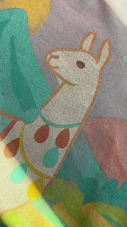 Sudadera de llama peruana, suéter andino, jersey peruano, vicuña alpaca guanaco - Sudadera unisex de cuello redondo, suéter de alpaca.