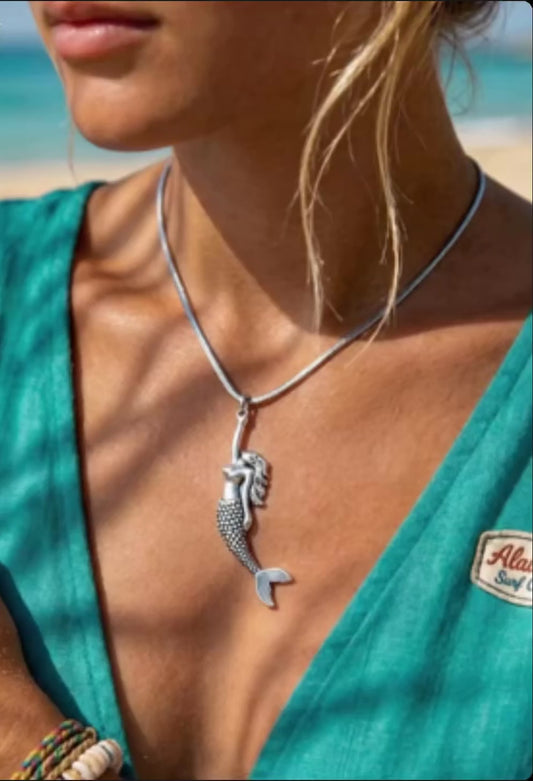 Collar de sirena, colgante de sirena, joyas de sirena, collar sirenita, collar veraniego,  del mar, collar veraniego, surf, Musa del mar